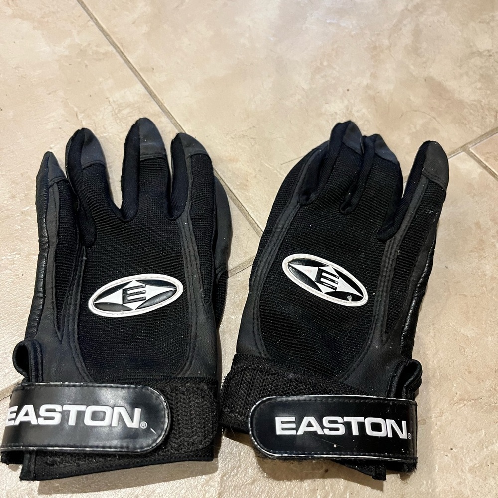 Easton Black Training Batting Gloves with White Logo